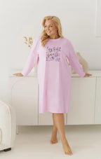 3661 - selia - camicia da notte donna in cotone con stampa