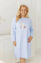 3661 - selia - camicia da notte donna in cotone con stampa