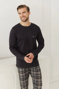 3663 - laurent - pigiama da uomo in cotone con maglia
