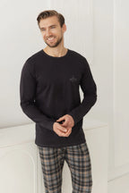 3663 - laurent - pigiama da uomo in cotone con maglia