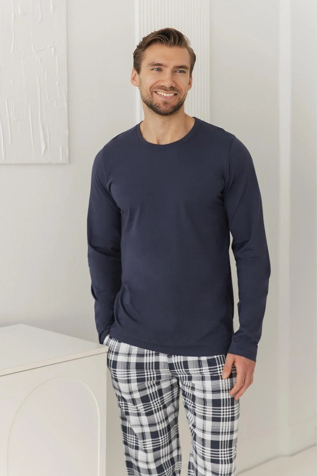 3664 - dante - pigiama da uomo in cotone con maglia
