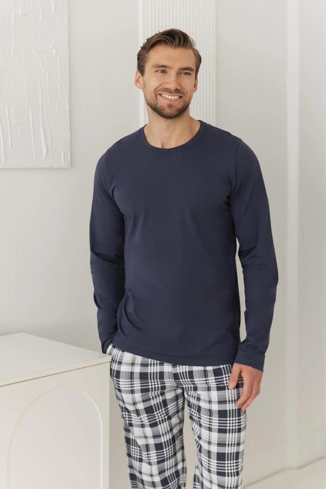 3664 - dante - pigiama da uomo in cotone con maglia