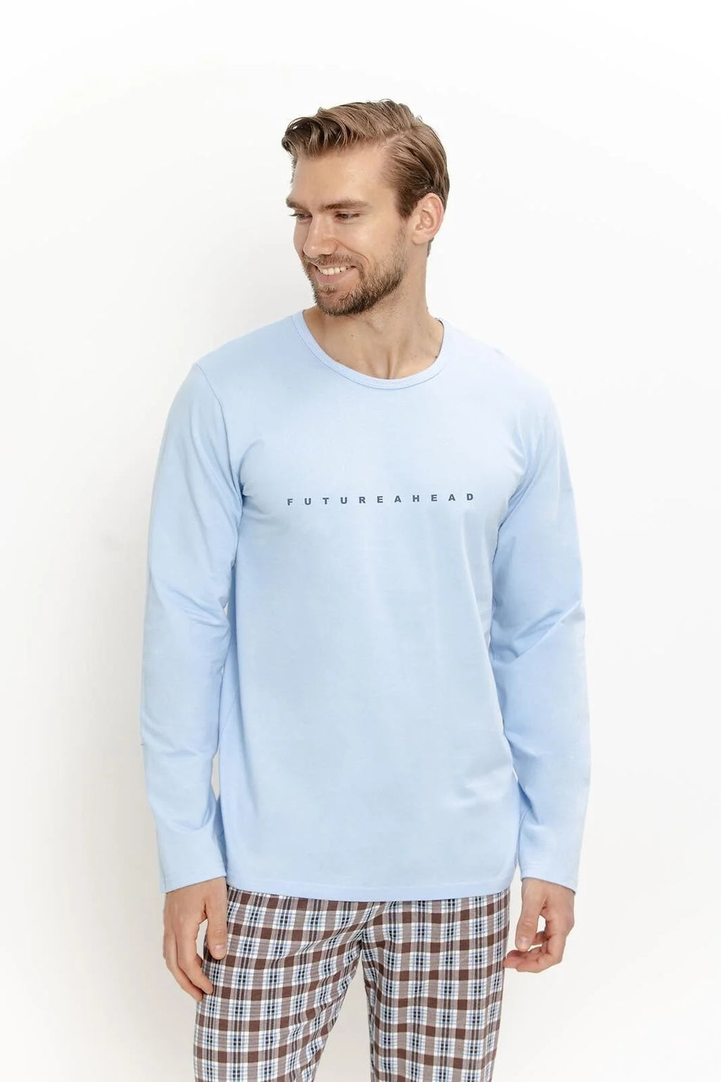 3665 - sven - pigiama da uomo in cotone con maglia melange