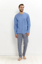 3671 - luciano - pigiama da uomo in cotone con maglia