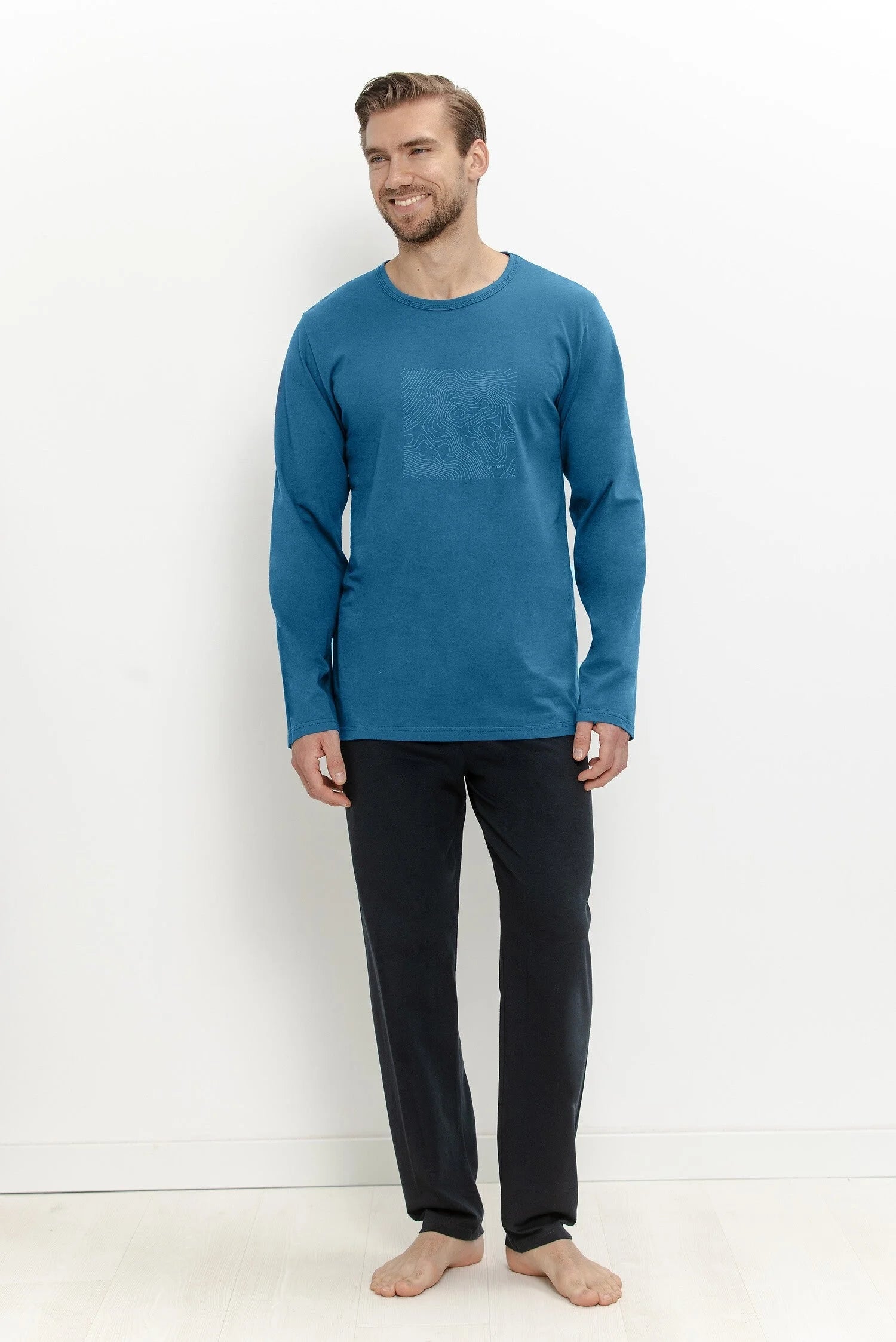 3672 - rafael - pigiama da uomo in cotone con maglia