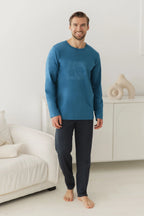 3672 - rafael - pigiama da uomo in cotone con maglia