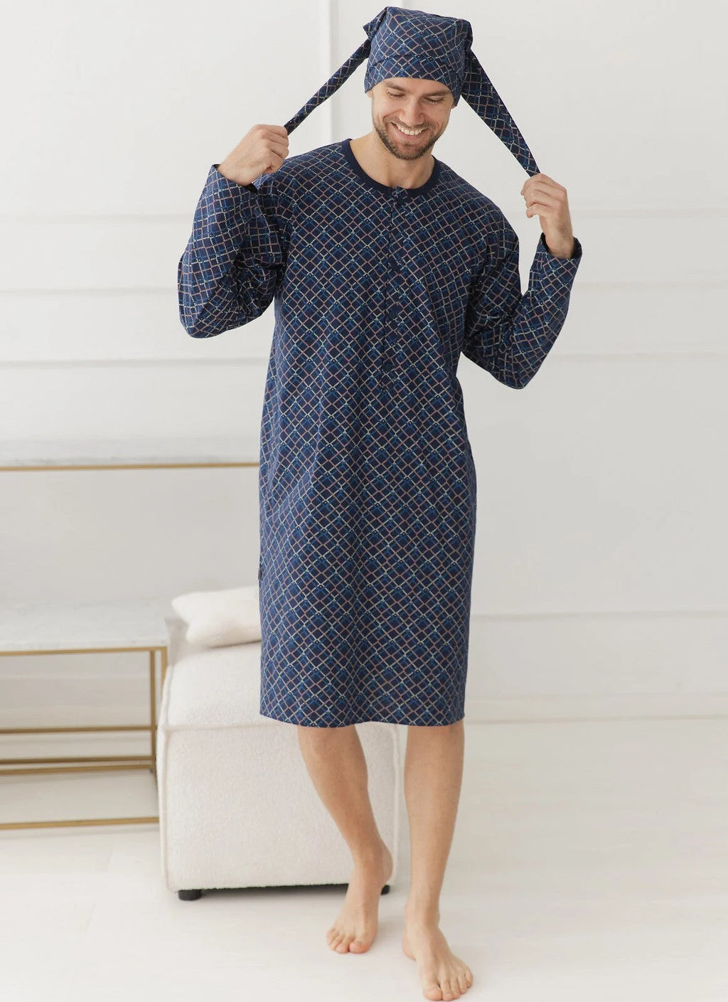 3673 - philippo - camicia da notte uomo - quadri