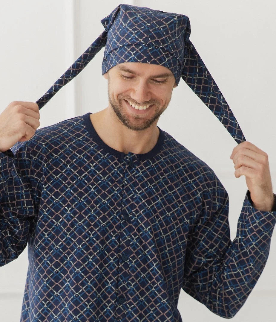 3673 - philippo - camicia da notte uomo - rombi