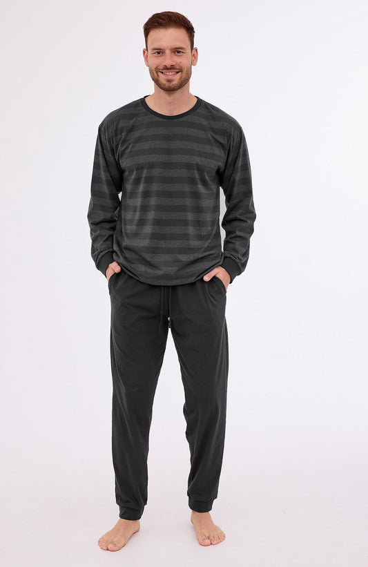 1-Piżama Cornette 117/280 Loose 15 dł/r S-2XL męska grafitowy-1