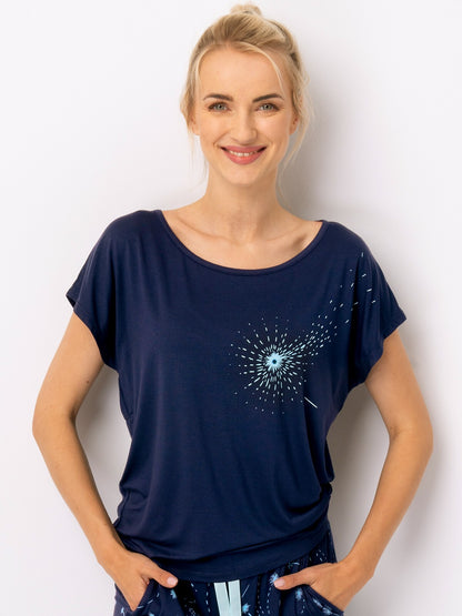 2-Piżama Key LNS 764 B25 kr/r wiskoza S-XL granatowy-2