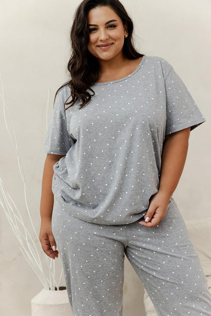 2-Piżama Taro Meg 3368 kr/r 2XL-3XL W25 damska szary melanż-groszki-2