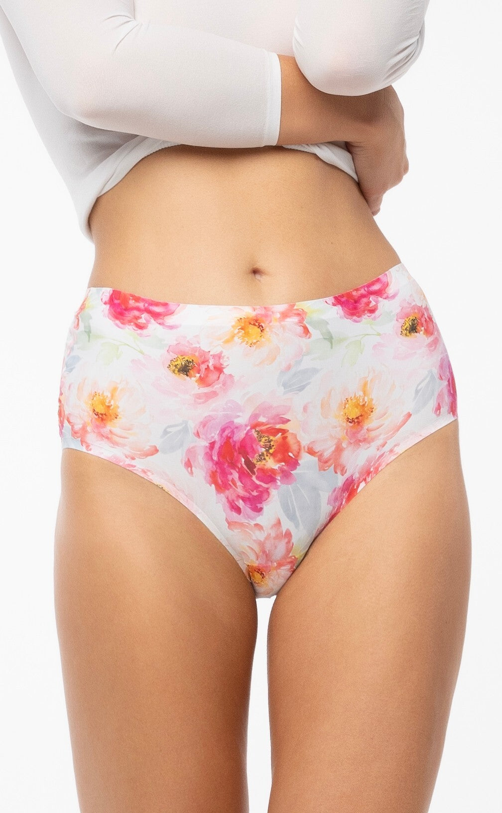 1-Figi Julimex Peony Simple Maxi S-2XL biały-kwiaty-1