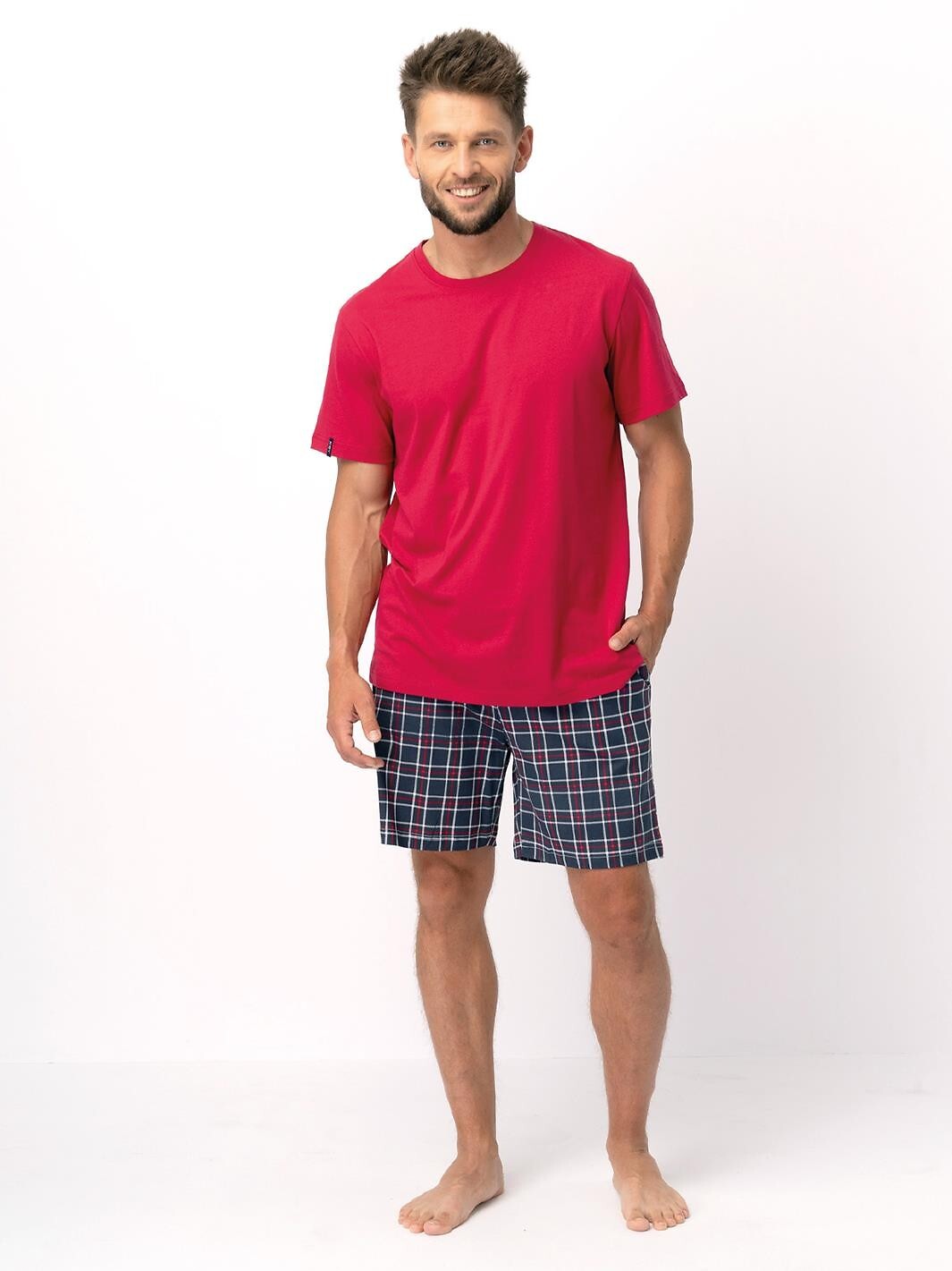 1-Piżama Key MNS 453 A25 kr/r M-2XL czerwony-grafitowy-1