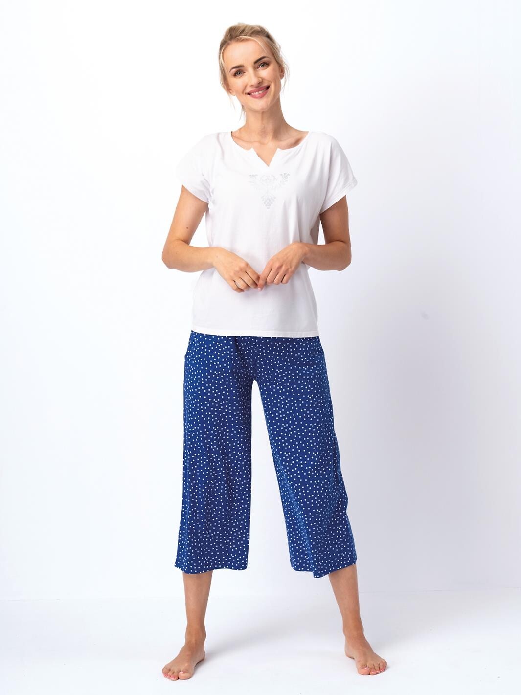 1-Piżama Key LNS 623 A25 kr/r S-XL biały-granatowy-1