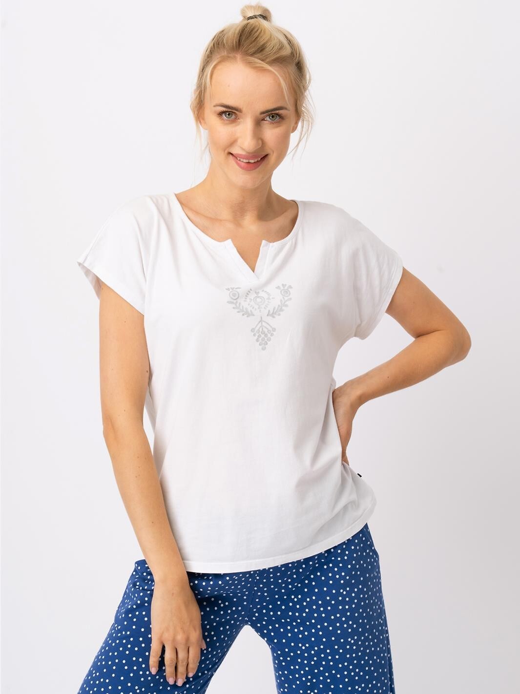 4-Piżama Key LNS 623 A25 kr/r S-XL biały-granatowy-4