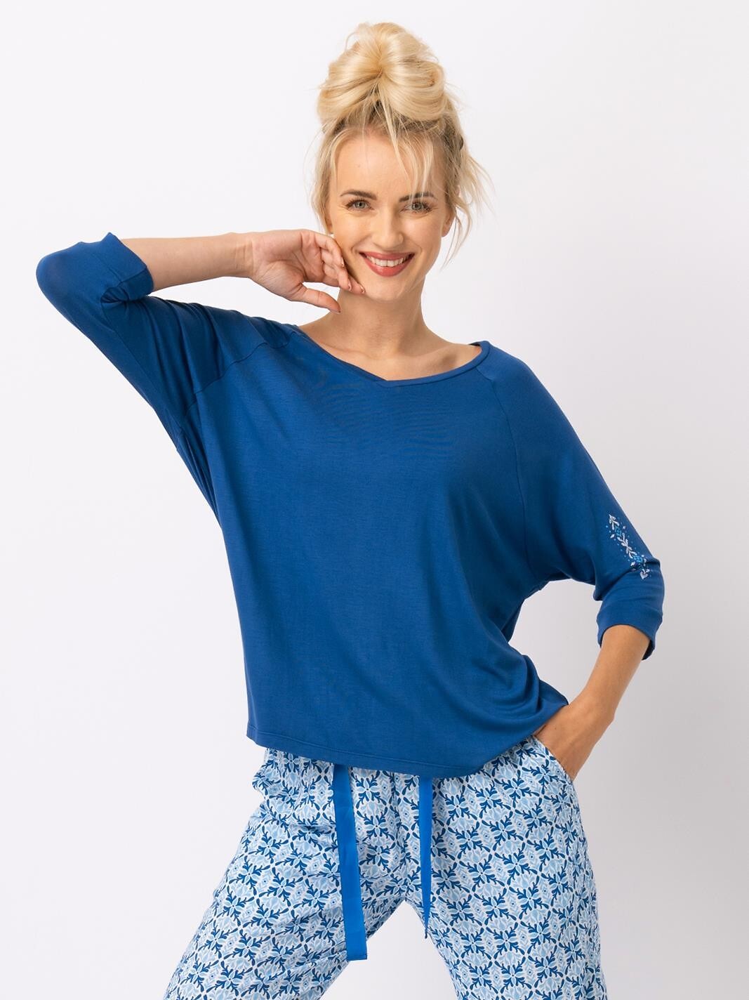 3-Piżama Key LNS 721 B25 Wiskoza 3/4 S-XL niebieski-3