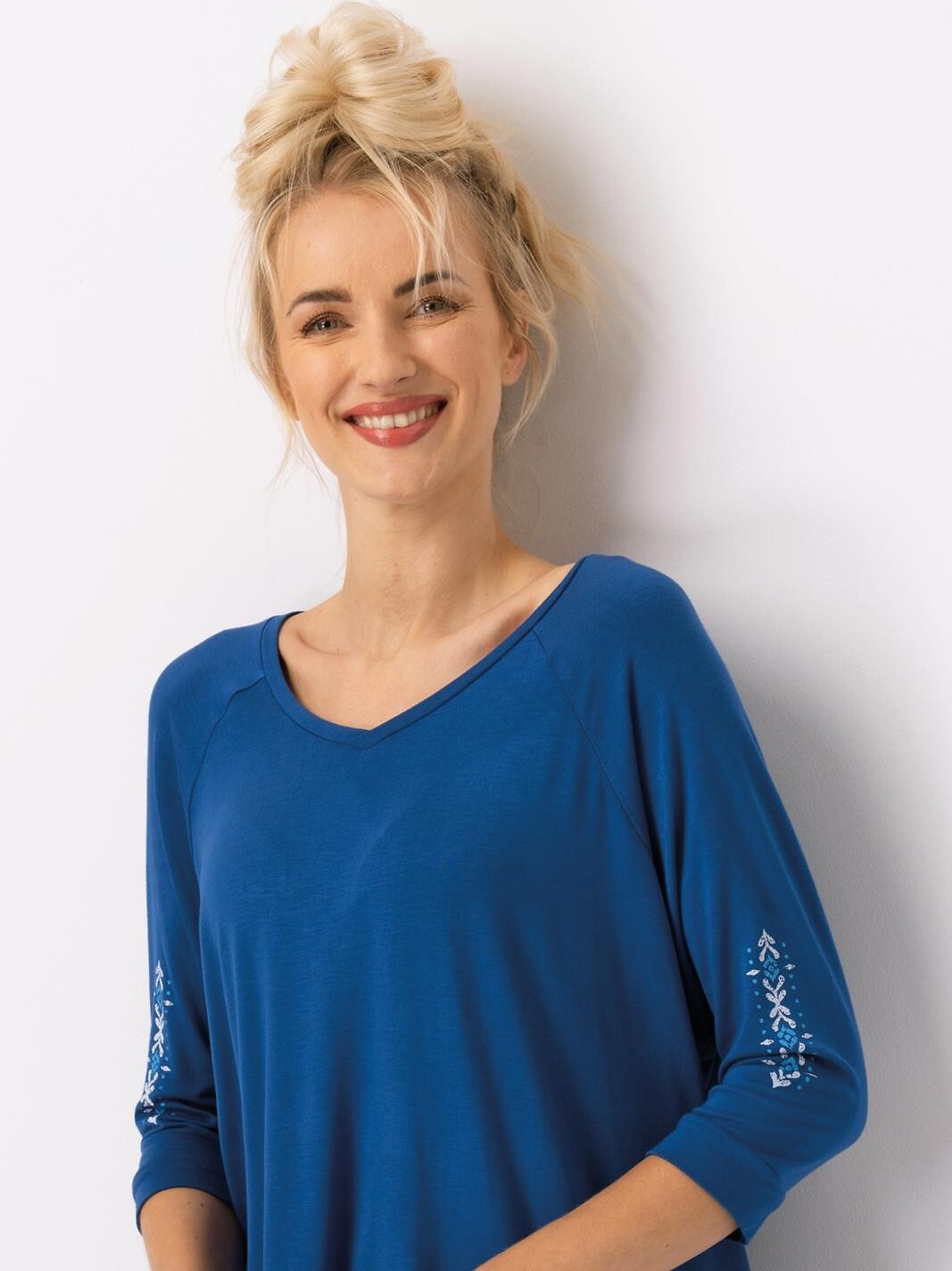4-Piżama Key LNS 721 B25 Wiskoza 3/4 S-XL niebieski-4