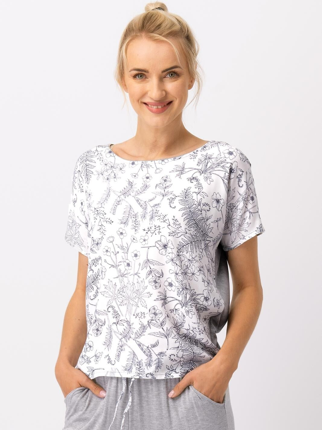 4-Piżama Key LNS 546 B25 Wiskoza kr/r S-XL biały-szary-4