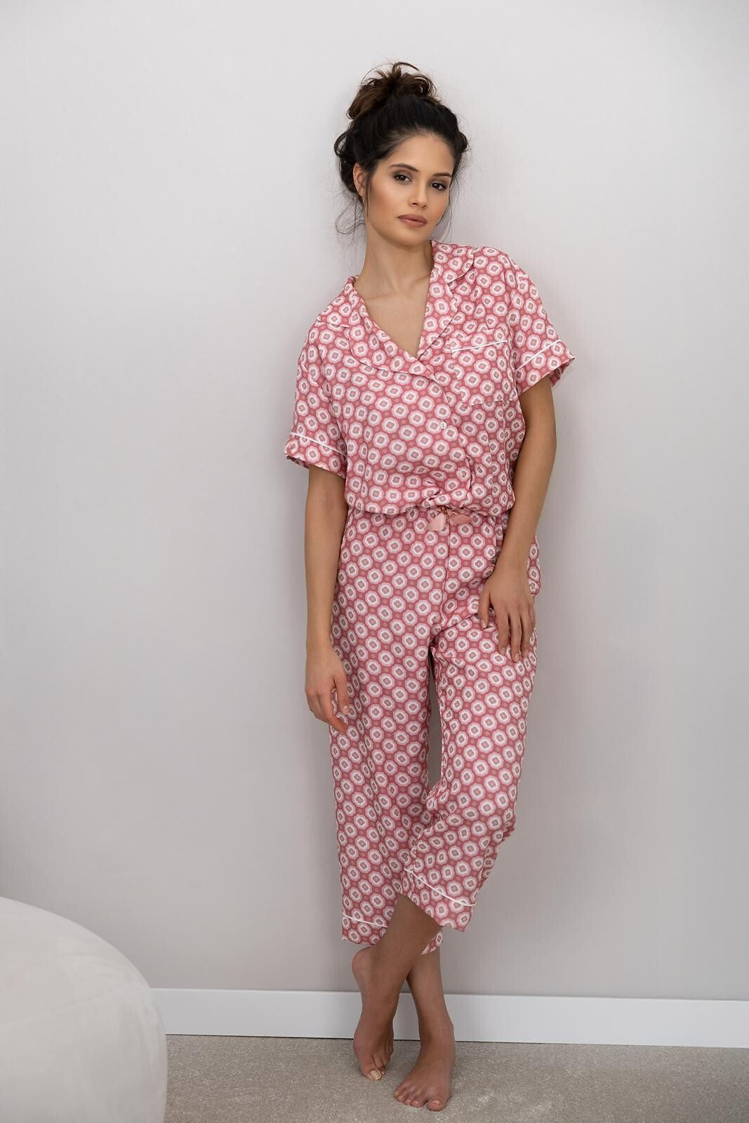 3-Piżama Sensis Sofija kr/r S-XL rozpinana ceglasty-3