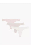 3clp-017 - ecru -.perizoma da donna in cotone tinta