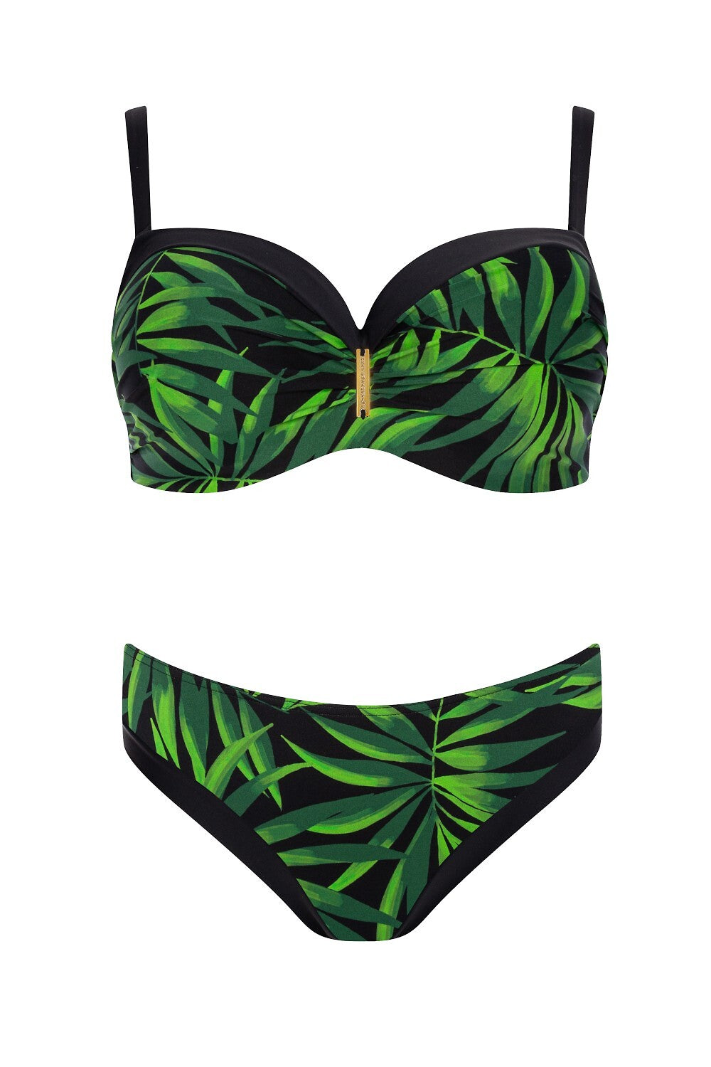 Bikini Due Pezzi con Profilo a Contrasto e Sostegno Ottimale (Capo Verde 1)