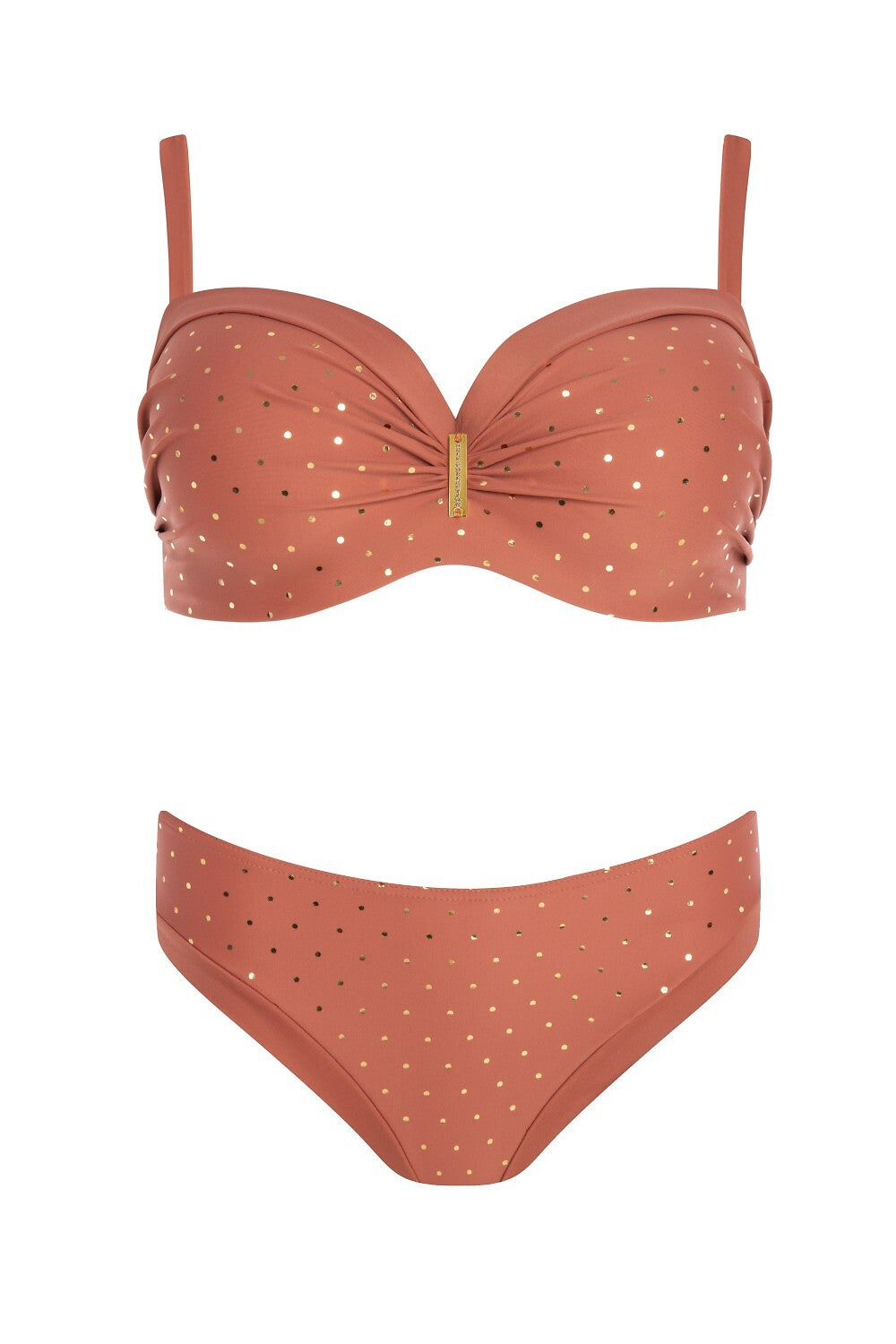 Bikini con Dettagli Gold – Eleganza a Pois e Sostegno Perfetto (Verona 1)