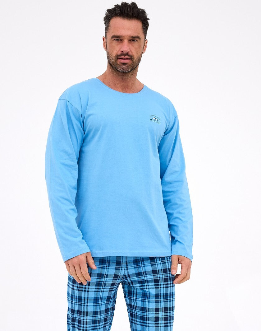 2-Piżama Cornette 124/310 dł/r Ready S-2XL męska niebieski-2