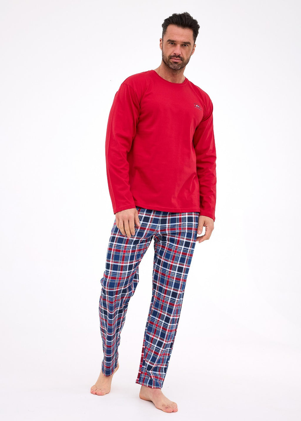 1-Piżama Cornette 124/312 Ready 3 dł/r S-2XL bordowy-1