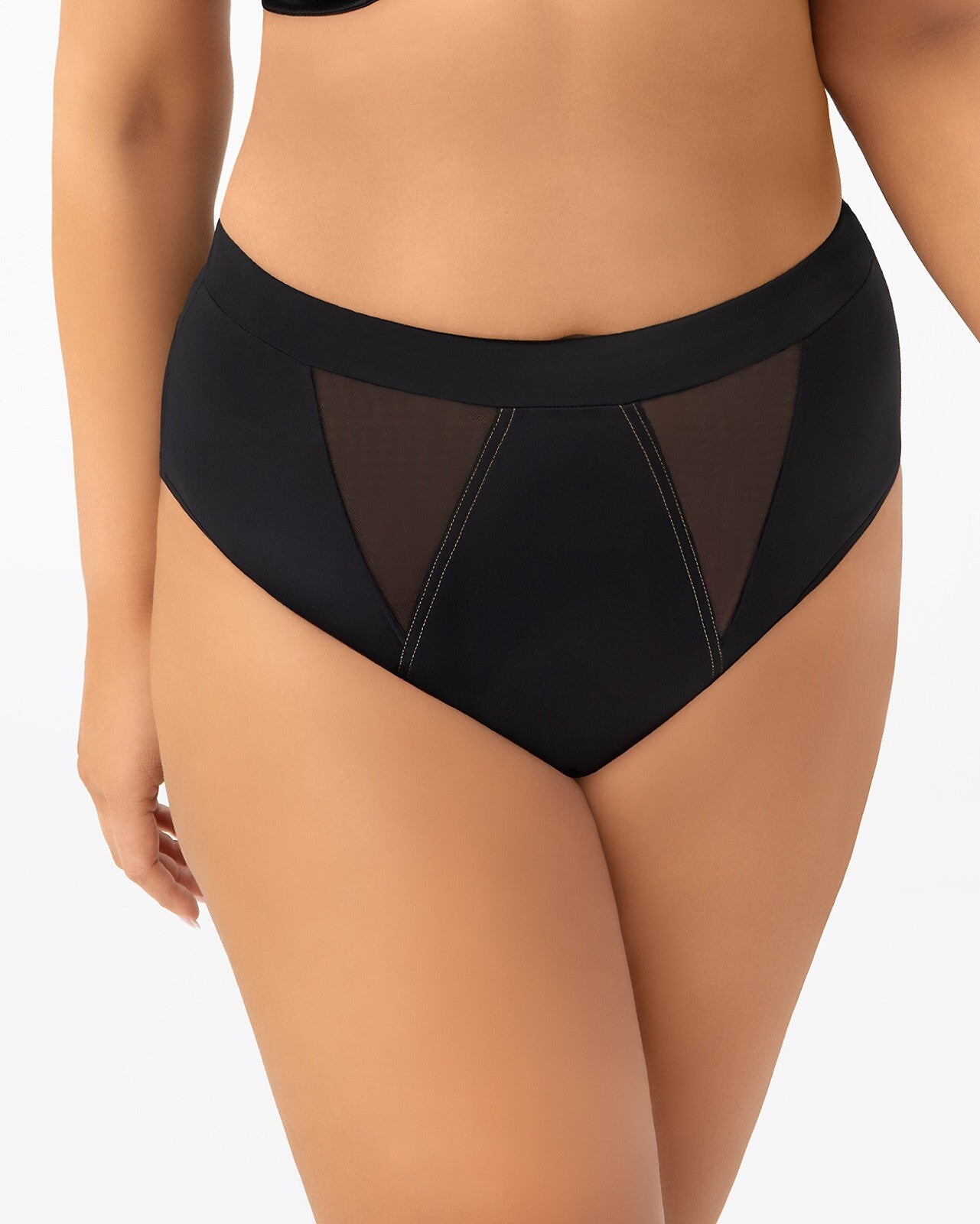 Marisa | Slip Donna a Vita Alta – Microfibra con Taglio Laser e Dettagli in Tulle - Lullaby Lingerie
