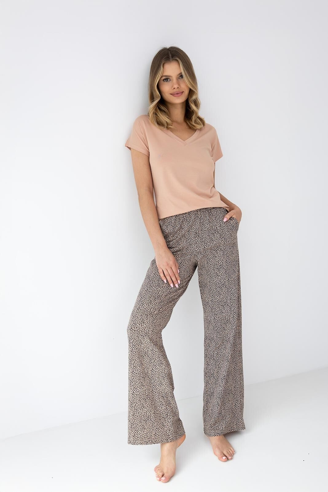 Liana | Pigiama Donna in Bamboo e Cotone – T-shirt Soft e Pantaloni Animalier - Lullaby Lingerie