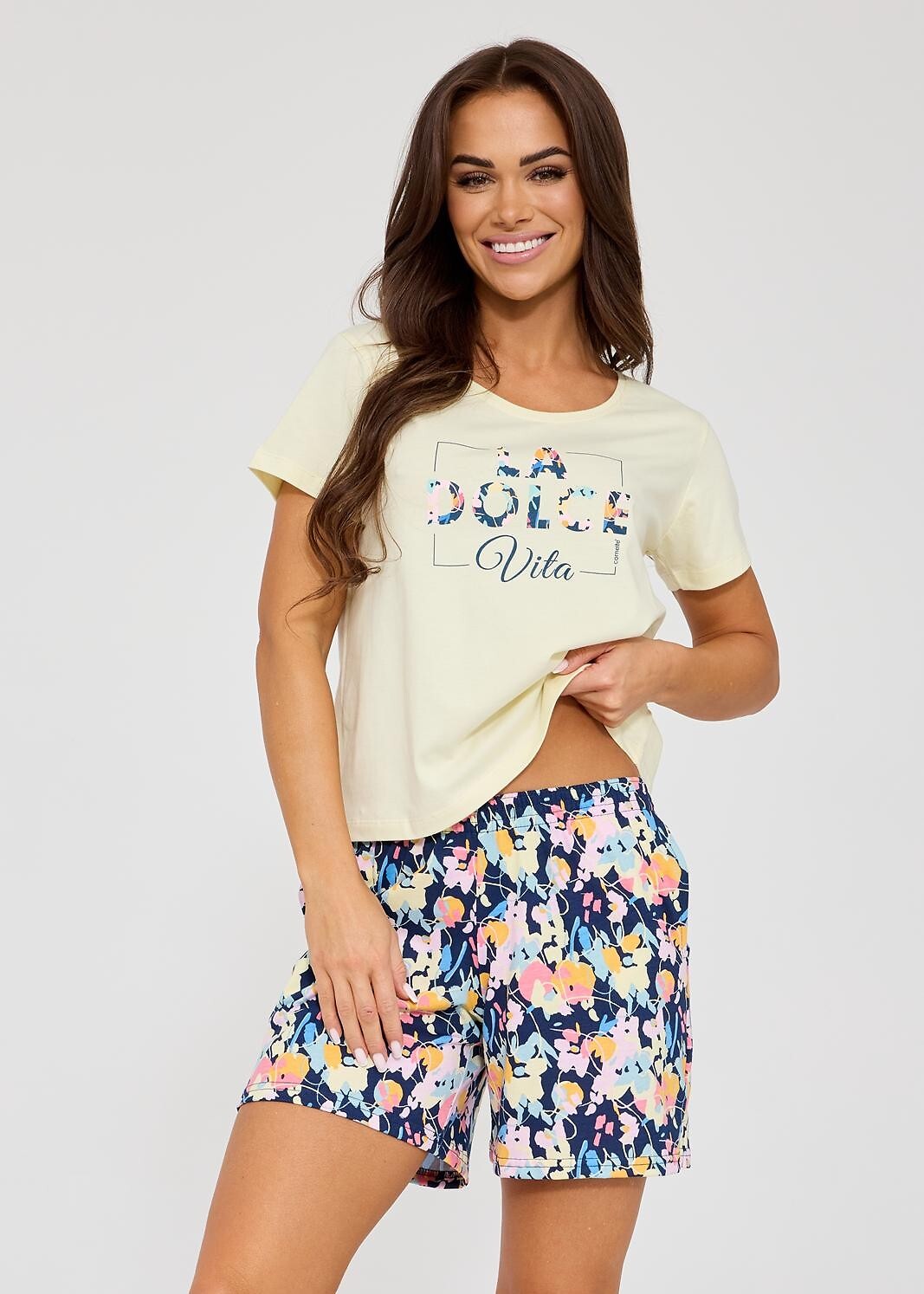 Dolce vita | Pigiama Donna in Cotone Morbido – T-shirt e Pantaloncini con Tasche - 880/331 - Lullaby Lingerie