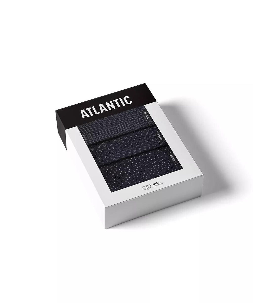 Slip Uomo Classici Atlantic – Set da 3 Pezzi in Cotone a Fantasia - 3MP-218 - Lullaby Lingerie