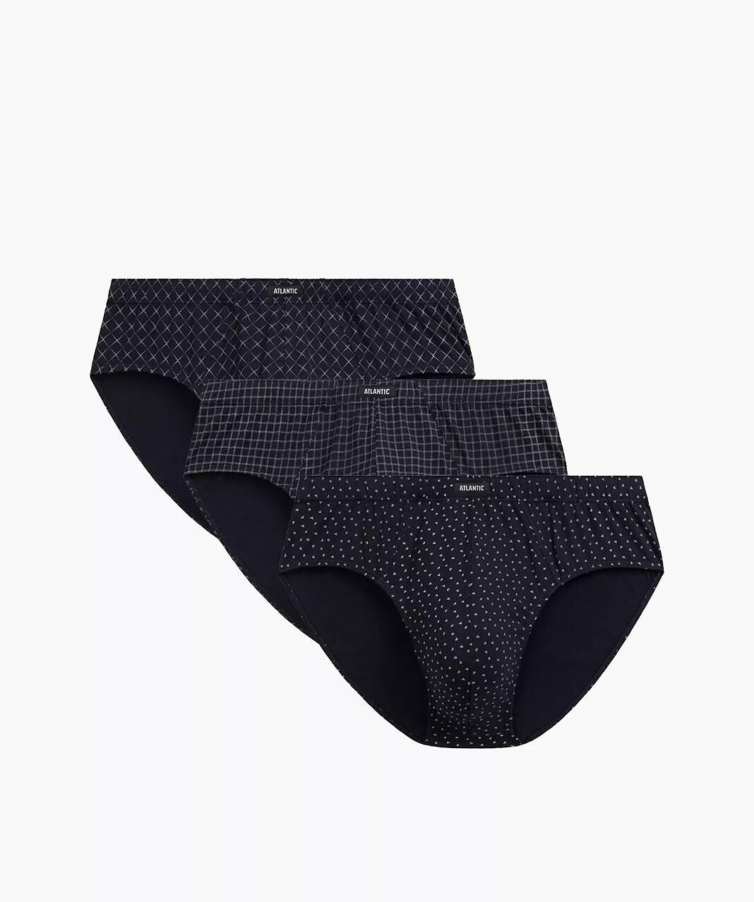 Slip Uomo Classici Atlantic – Set da 3 Pezzi in Cotone a Fantasia - 3MP-218 - Lullaby Lingerie