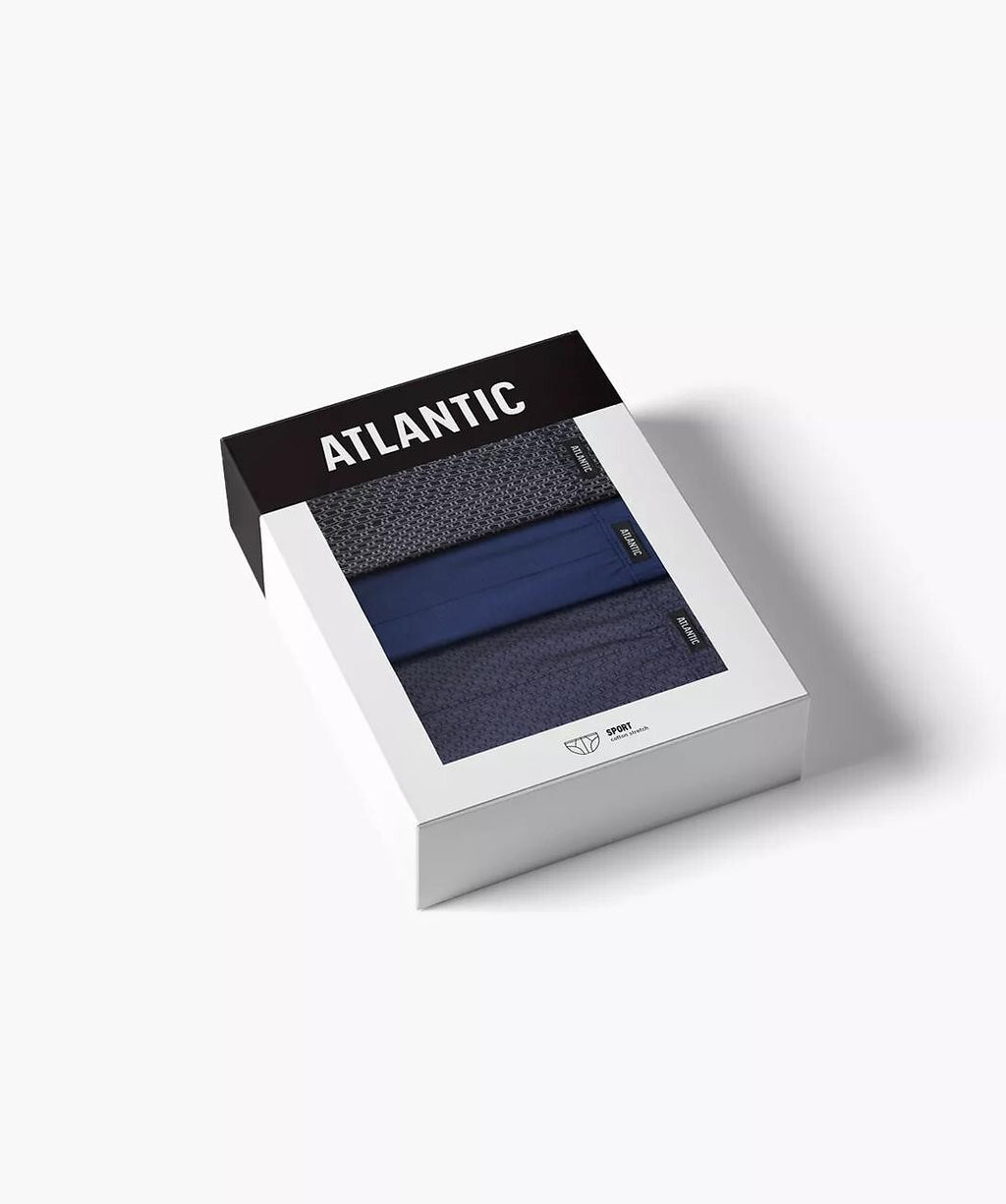 Slip Uomo Classici Atlantic – Set da 3 Pezzi in Cotone a Fantasia - 3MP-214 - Lullaby Lingerie