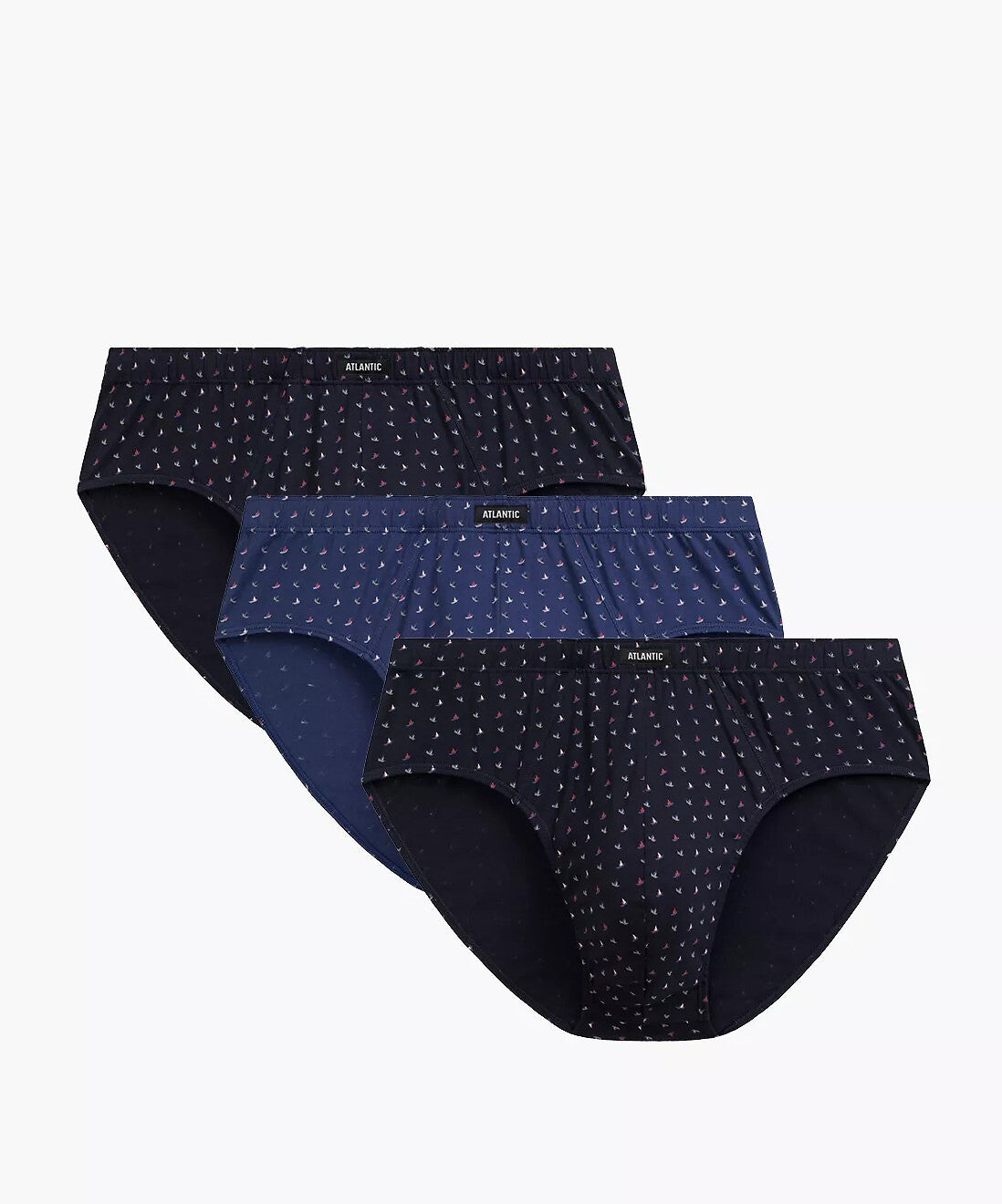 Slip Uomo Classici Atlantic – Set da 3 Pezzi in Cotone a Fantasia - 3MP-215 - Lullaby Lingerie