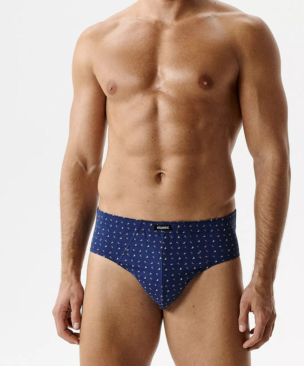 Slip Uomo Classici Atlantic – Set da 3 Pezzi in Cotone a Fantasia - 3MP-215 - Lullaby Lingerie