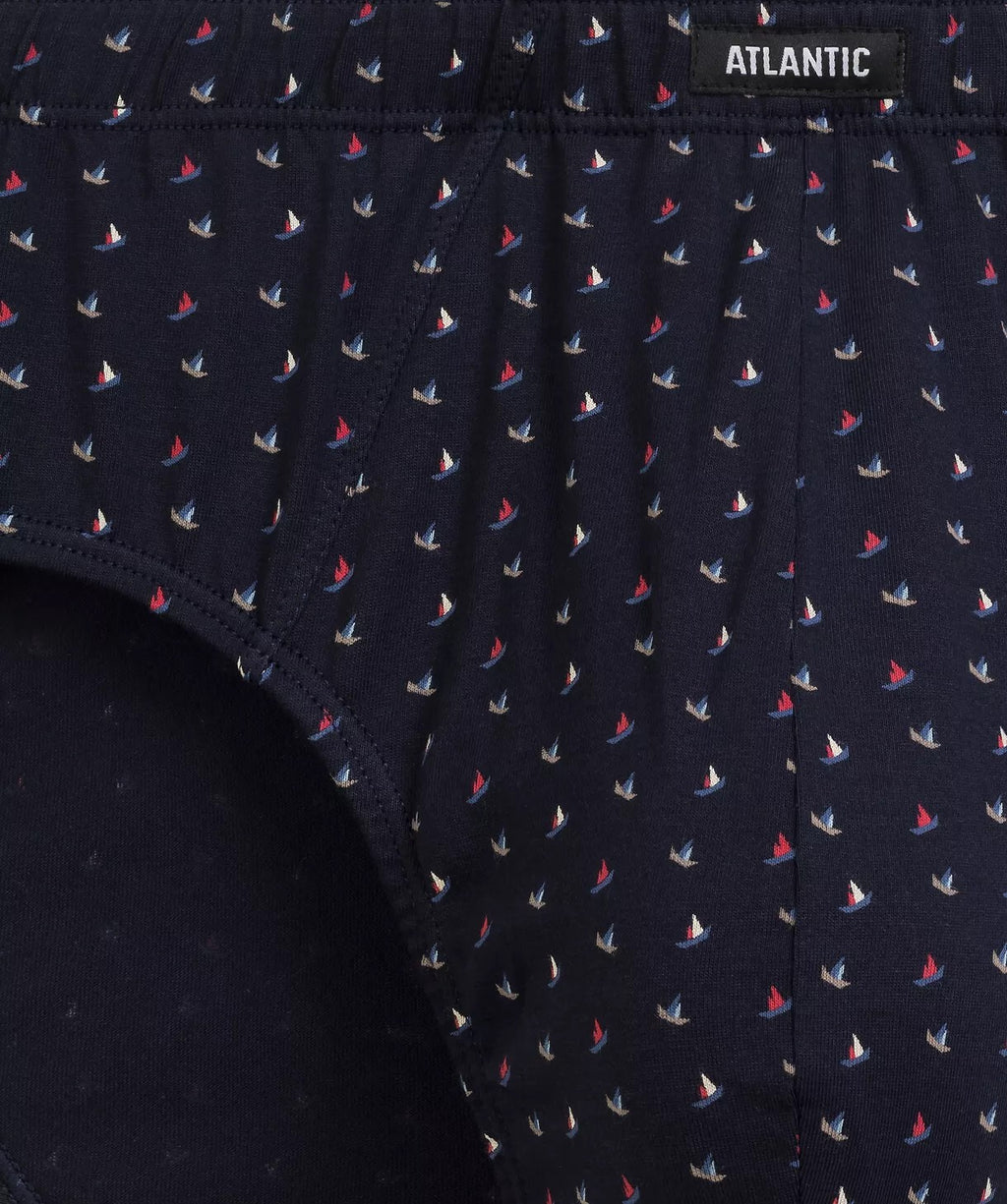 Slip Uomo Classici Atlantic – Set da 3 Pezzi in Cotone a Fantasia - 3MP-215 - Lullaby Lingerie