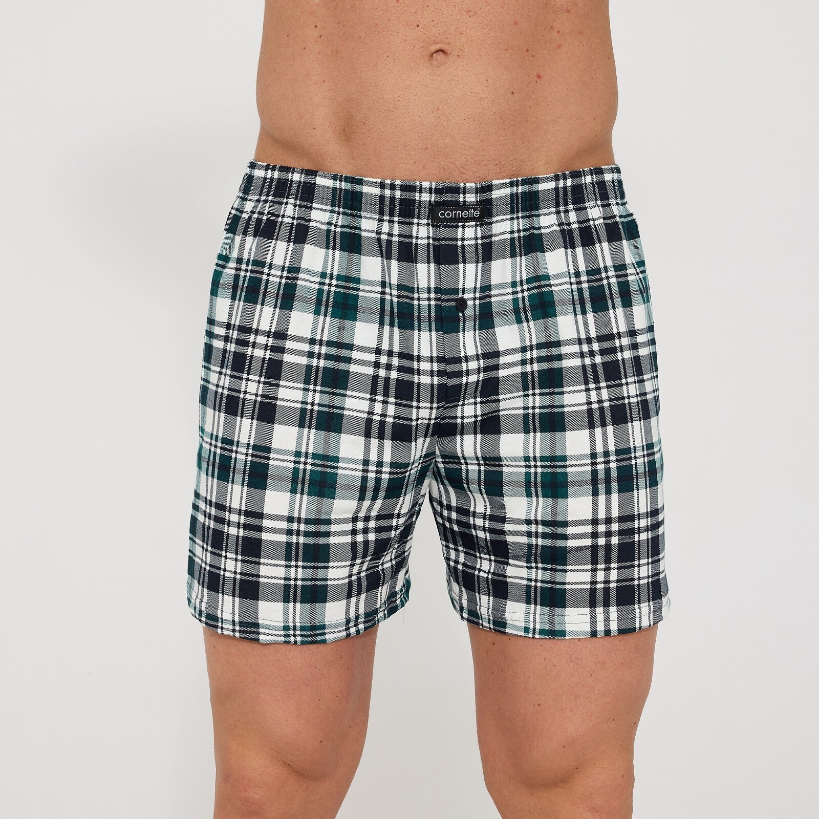 1-Bokserki Cornette Comfort 002/341 S-2XL zielony-kratka-1