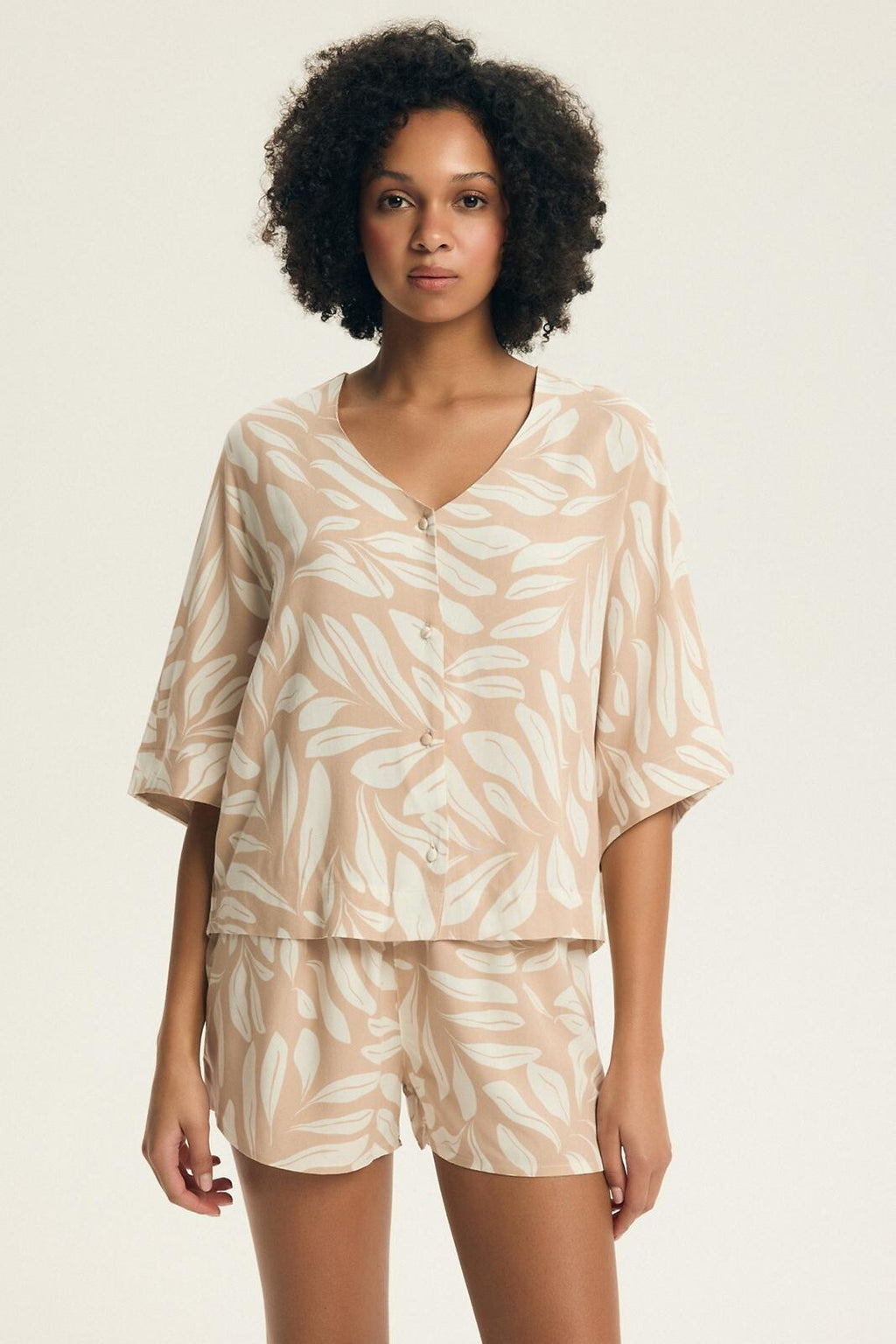 1-Piżama Henderson Ladies 43688 Dextra 3/4 S-3XL rozpinana peach-1