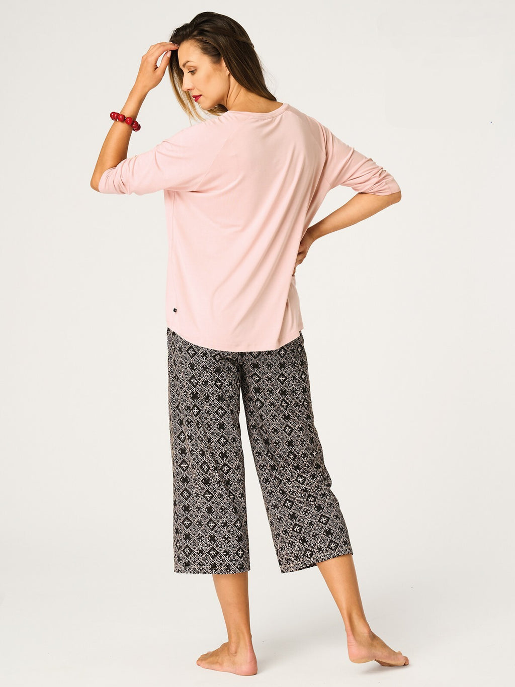 2-Piżama Key LNS 731 B26 3/4 S-XL damska morelowy-2