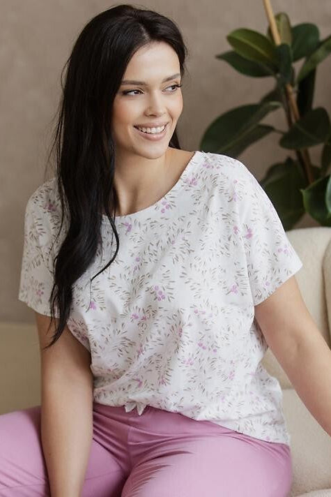 1-Piżama Taro 3563 Mariella kr/r 4XL-6XL W26 beżowy-1