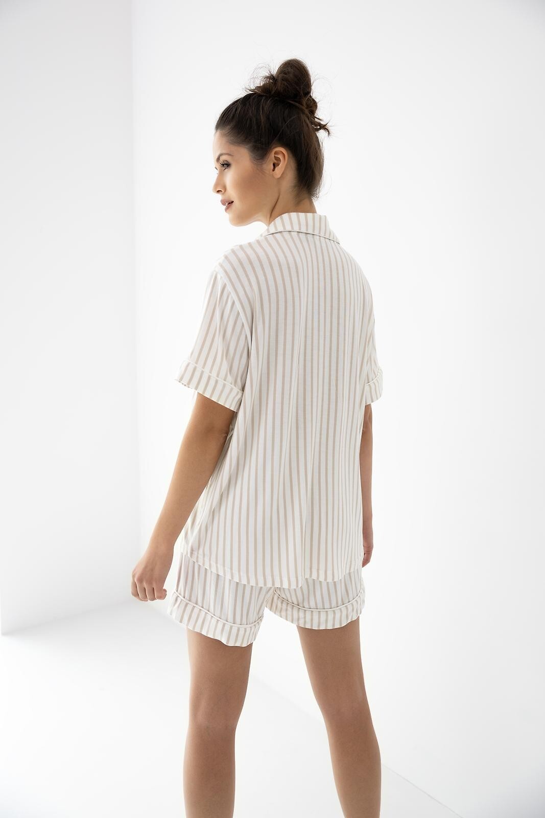 6-Piżama Sensis Davina kr/r XS-2XL rozpinana ecru-beżowy-6