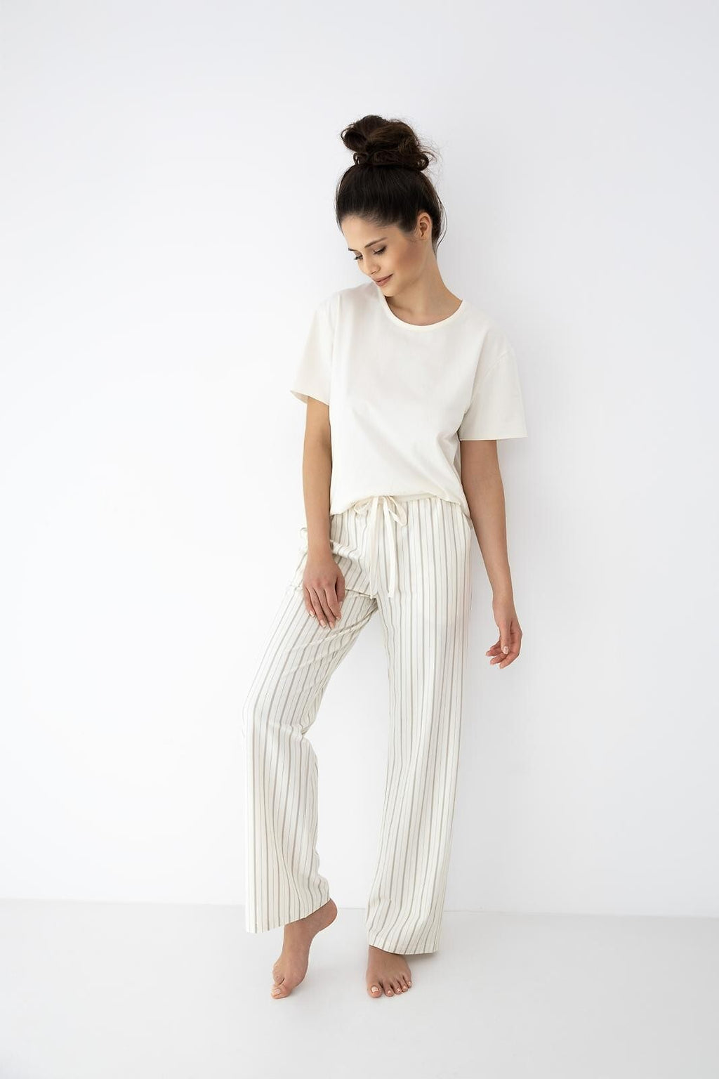 3-Piżama Sensis Soleil kr/r XS-2XL ecru-beżowy-3