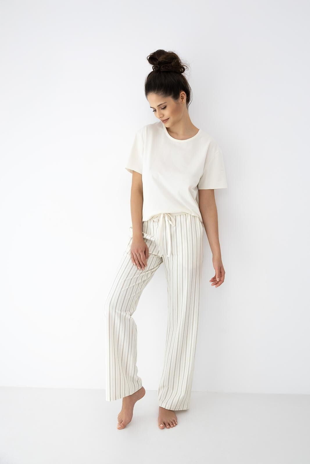 3-Piżama Sensis Soleil kr/r XS-2XL ecru-beżowy-3