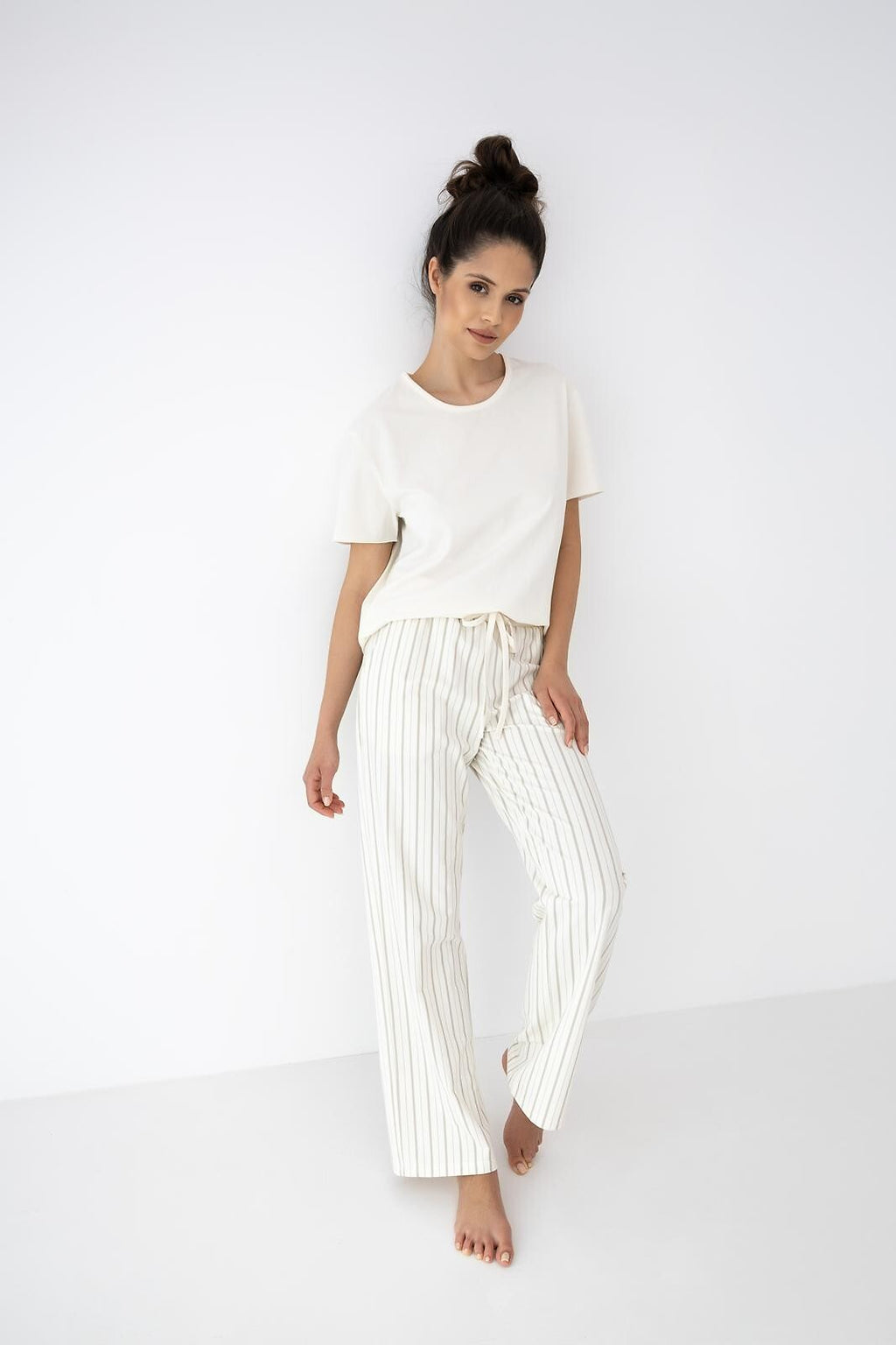 5-Piżama Sensis Soleil kr/r XS-2XL ecru-beżowy-5