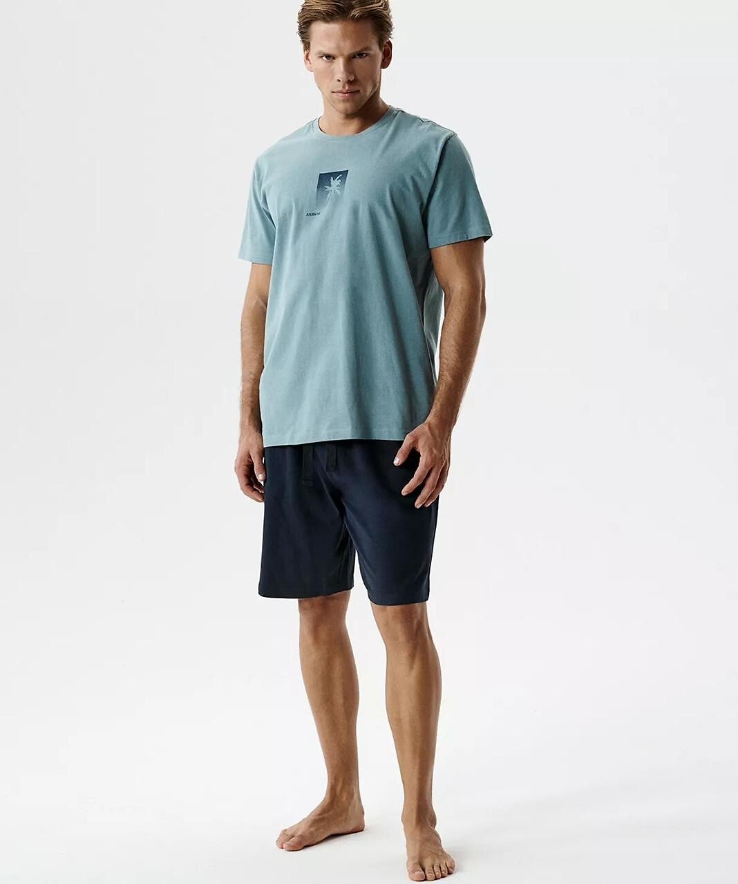 1-Piżama Atlantic NMP-398 kr/r S-2XL lawendowy-grafitowy-1