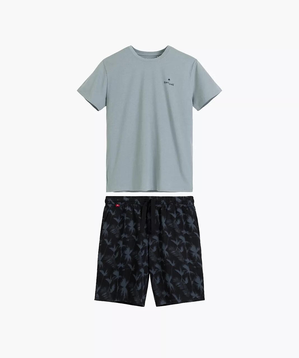 Pigiama corto da uomo in 100% cotone con finitura Peach Effect - NMP-399 - Lullaby Lingerie