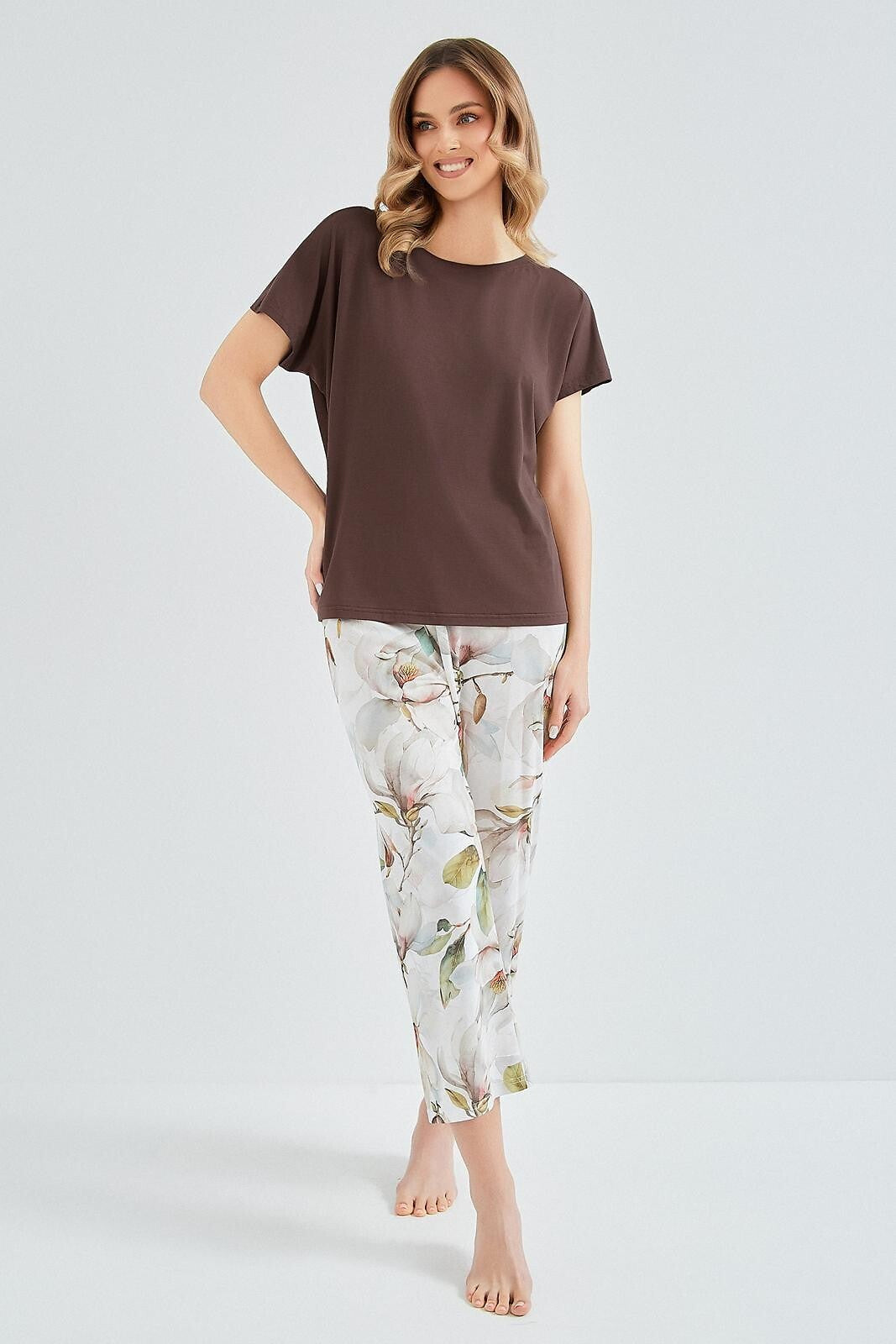 3-Piżama Taro 3606 Apolonia kr/r S-2XL W26 czekoladowy-3