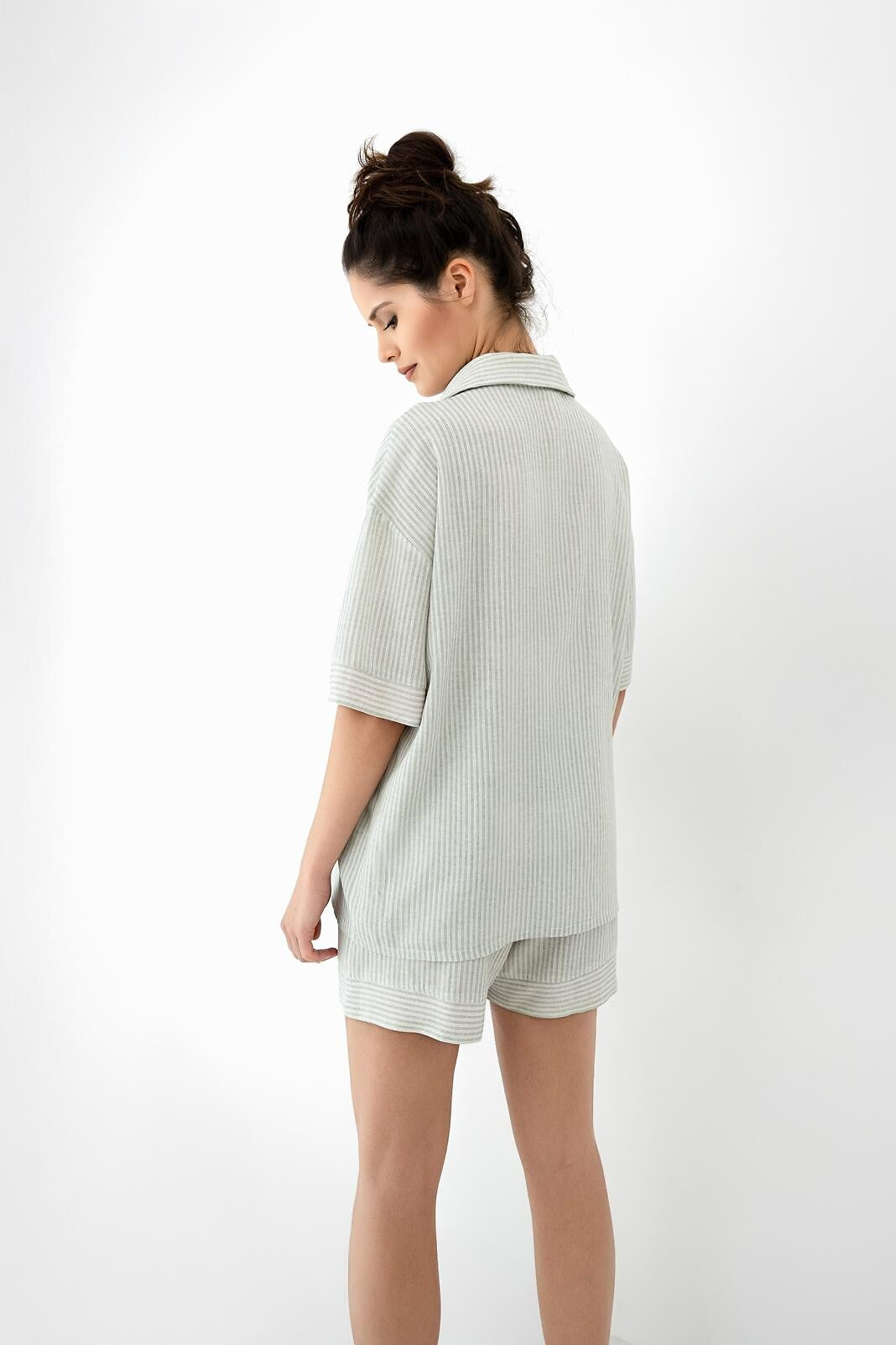 3-Piżama Sensis Simona kr/r XS-2XL rozpinana khaki jasny-3