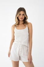 2-Piżama Sensis Jaylani W26 w/r dł/r trzyczęściowa XS-XL beżowy jasny-2